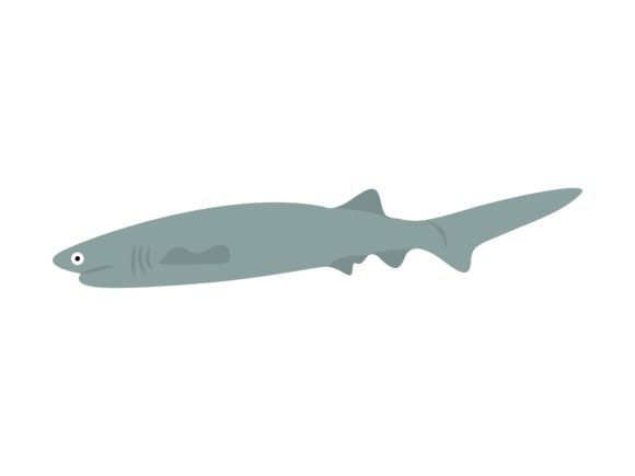 Blue Shark Face Left Fish Animal: Versatile Design Asset