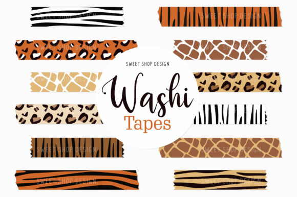 Digital Washi Tape Clipart Animal Prints: A Wild Touch for Your Designs