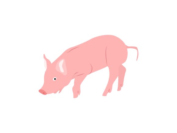 Pig Facing Left Animal: A Playful Design Asset for Every Project