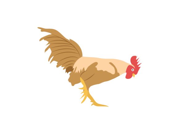 Rooster Facing Right Animal: A Bold Graphic for Modern Design